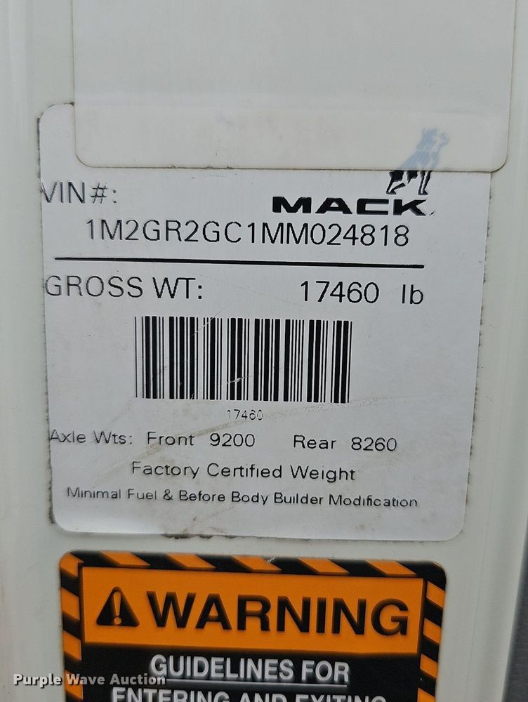 image for item NT9779 2021 Mack Granite  dump truck