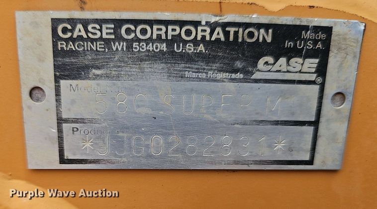 image for item NT9780 2002 Case 580 Super M  backhoe