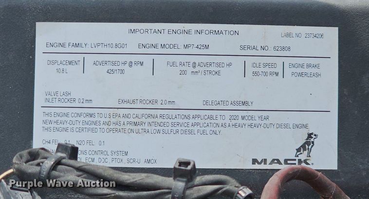 image for item NT9781 2021 Mack Granite  dump truck