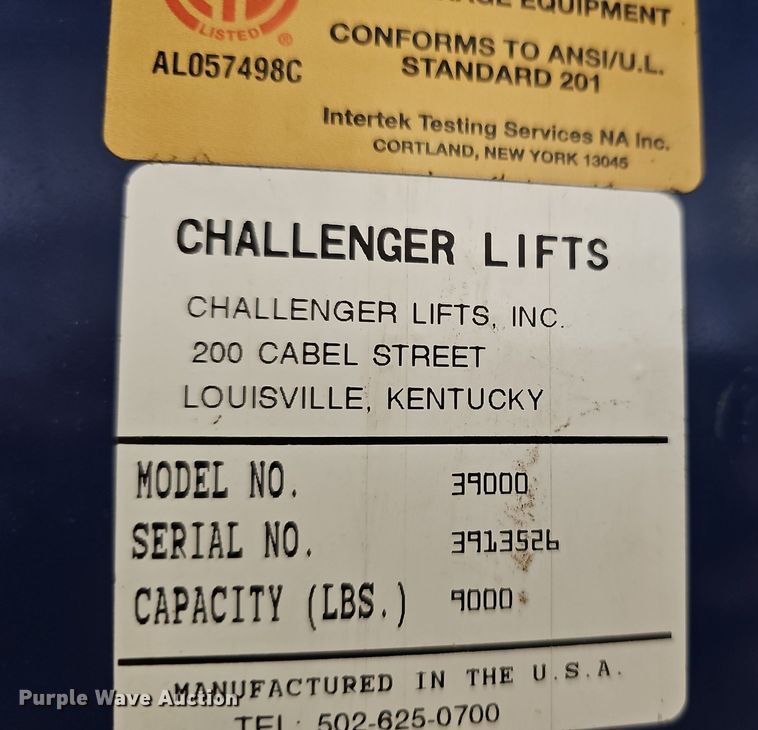 image for item NU9044 Challenger Lifts 39000  automotive lift