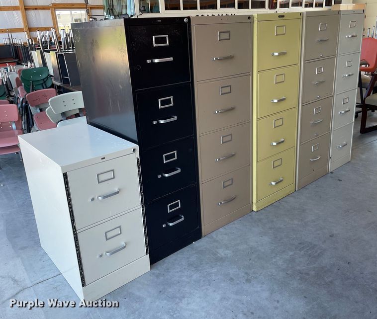 image for item NY9567 (6) metal file cabinets