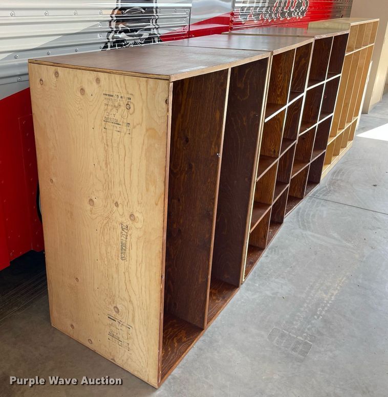 image for item NY9574 (5) wood cabinets/cubbies