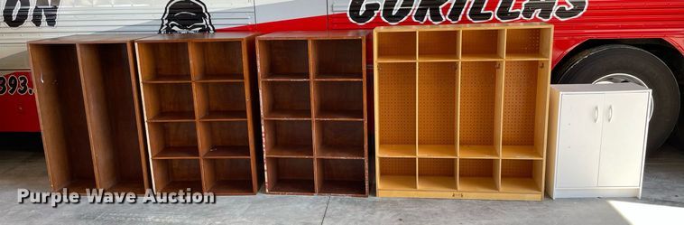 image for item NY9574 (5) wood cabinets/cubbies