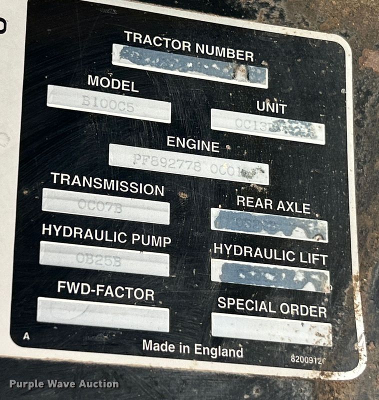 image for item OK9728 New Holland TS100  tractor