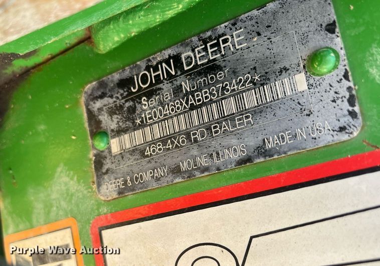 image for item DM1994 2011 John Deere 468 Mega Wide Plus  round baler