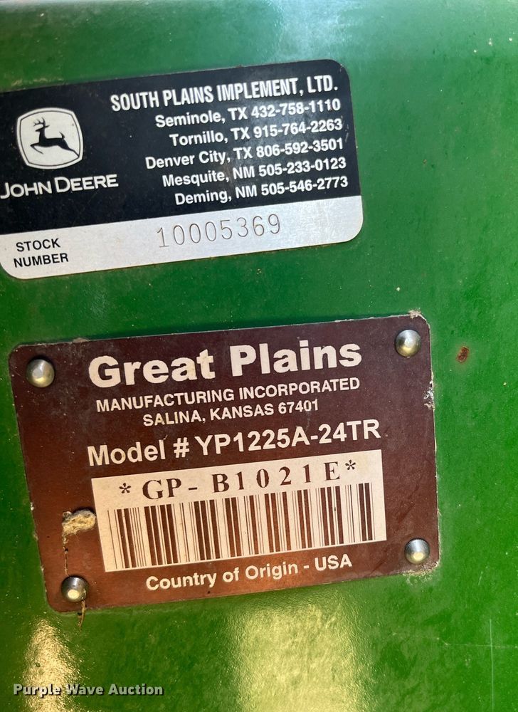 image for item DM1997 2010 Great Plains YP-1225A-TR  air seeder