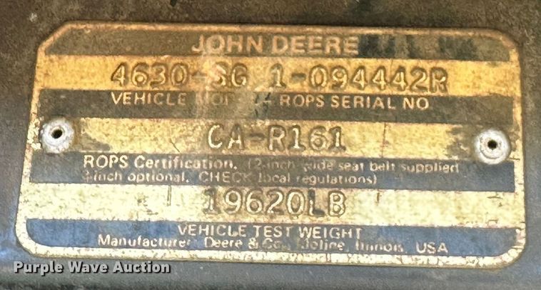 image for item DQ1352 1976 John Deere 4630  tractor