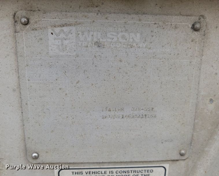 image for item LQ9066 2003 Wilson DWH-551  grain trailer