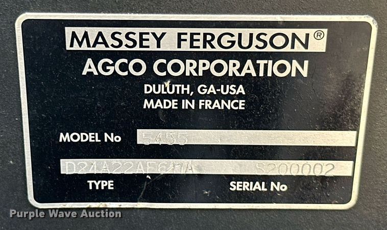 image for item MB9764 2007 Massey Ferguson 5455  MFWD tractor
