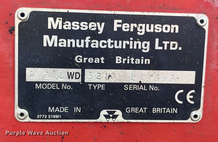 image for item MG9370 1996 Massey Ferguson 283  tractor