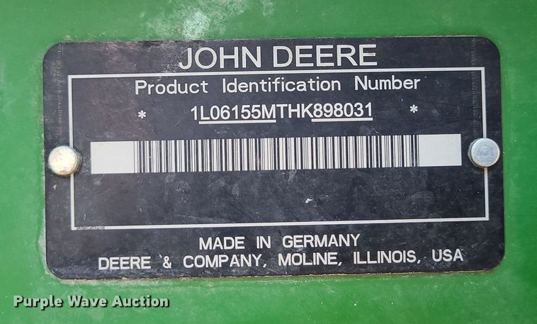 image for item MG9637 2017 John Deere 6155M  MFWD tractor