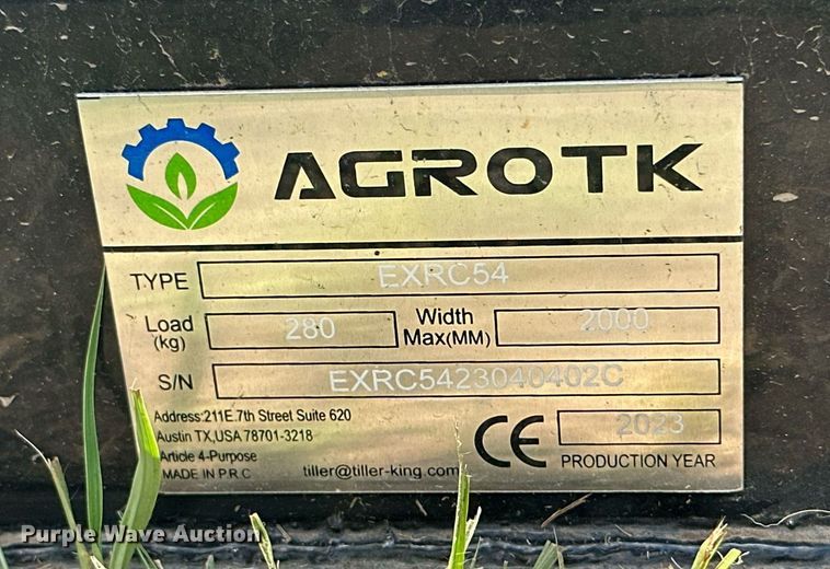 image for item ML9051 2023 Agrotk EXRC54  54"W excavator rotary mower