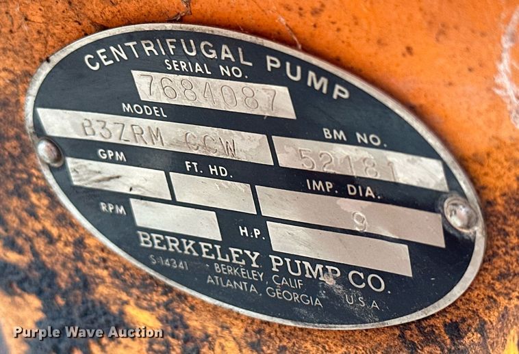 image for item NP9926 Berkeley B3ZRM  irrigation pump