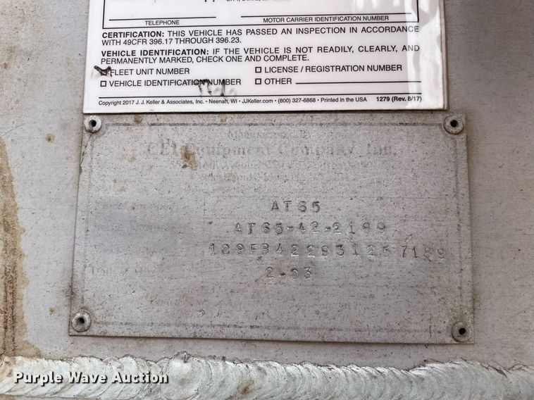 image for item DL3866 2003 CEI Pacer AT65  feed delivery trailer