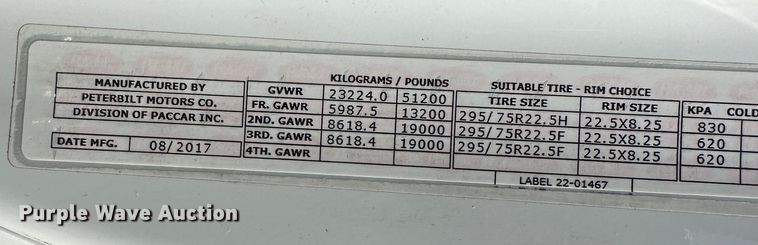 image for item DO5003 2018 Peterbilt 579  semi truck