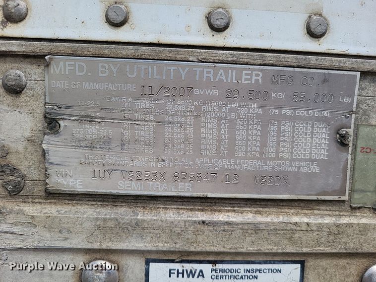 image for item DP5213 2008 Utility Trailers  dry van trailer