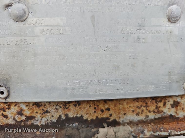 image for item DQ0096 1995 Fruehauf FBHLP-9 1.5-NF2-48W  dry van trailer