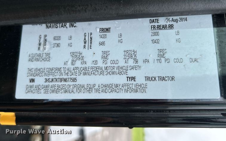 image for item KW9146 2015 Caterpillar CT660L  winch truck