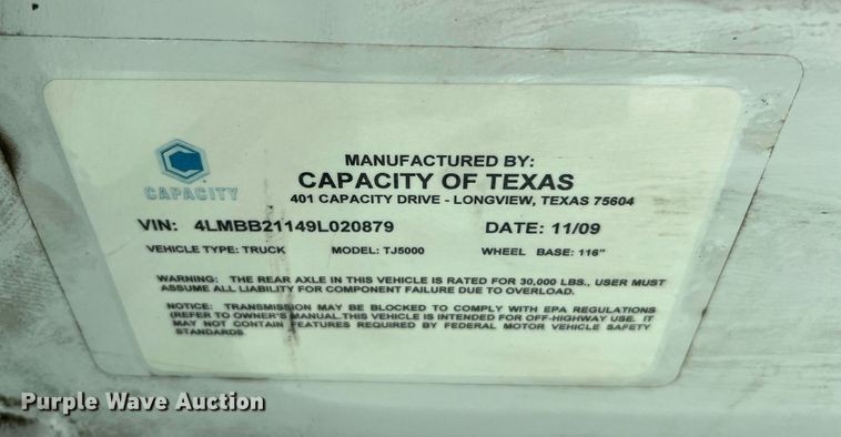 image for item LF9328 2009 Capacity TJ5000  yard truck