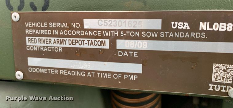 image for item LH9757 1983 Am General M923  flatbed truck