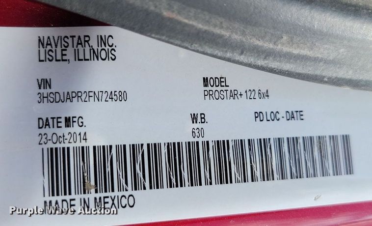 image for item LQ9057 2015 International ProStar  semi truck