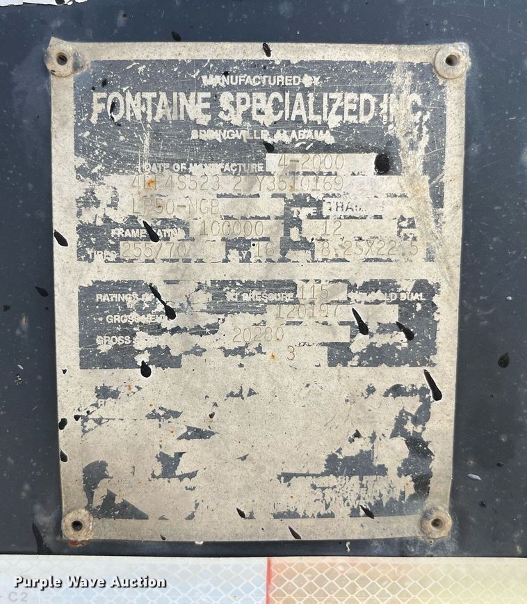 image for item MG9405 2000 Fontaine LP50-NGB  lowboy equipment trailer