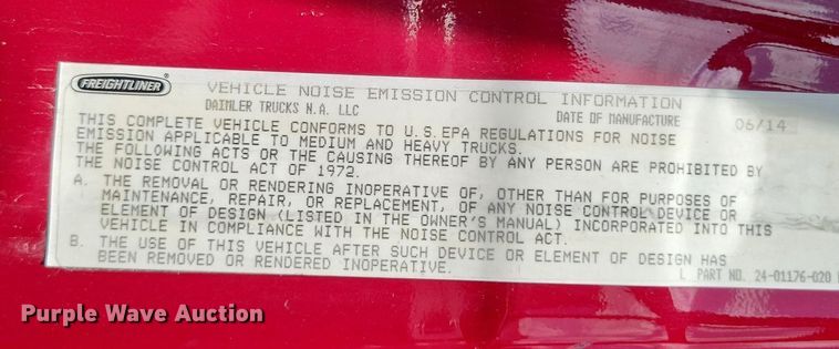 image for item MO9683 2015 Freightliner Cascadia 113  semi truck