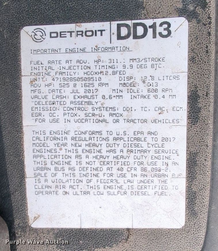 image for item MY9822 2018 Freightliner Cascadia 125  semi truck