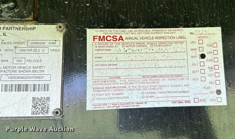 image for item OC9111 2016 Great Dane  flatbed trailer