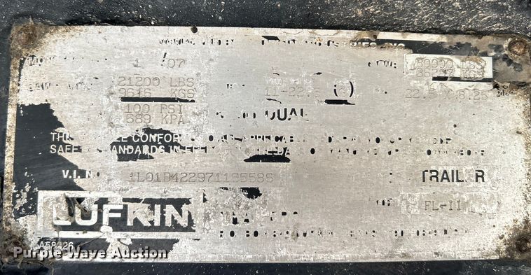 image for item OK9723 2007 Lufkin FL-II  flatbed trailer