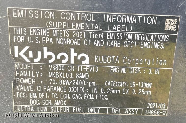 image for item DM0321 2021 Kubota SVL97-2 tracked skid steer loader