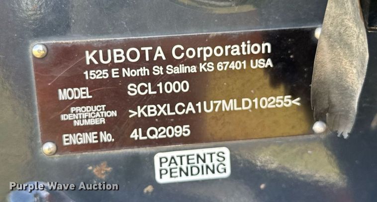 image for item DM0330 2021 Kubota  SCL1000 compact utility loader