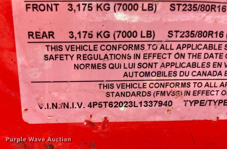 image for item DM0333 2020 PJ tilt deck utility trailer