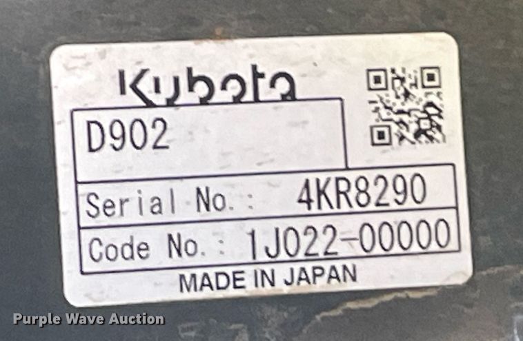 image for item DM0347 2019 Kubota  U17 mini excavator
