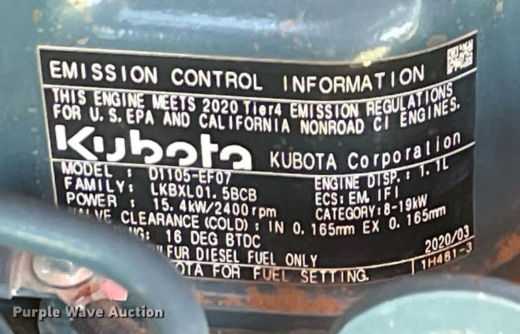 image for item DM0348 2020 Kubota U25 mini excavator