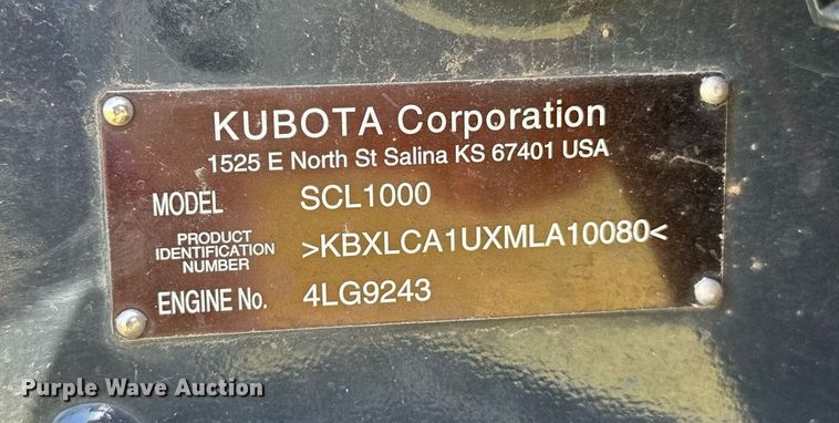 image for item DM0355 2021 Kubota  SCL1000 compact utility loader