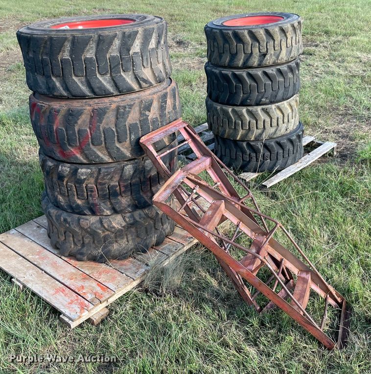 image for item DM0359 (8) skid steer tires and wheels 