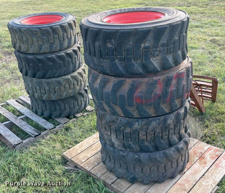 image for item DM0359 (8) skid steer tires and wheels 