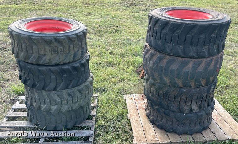 image for item DM0359 (8) skid steer tires and wheels 