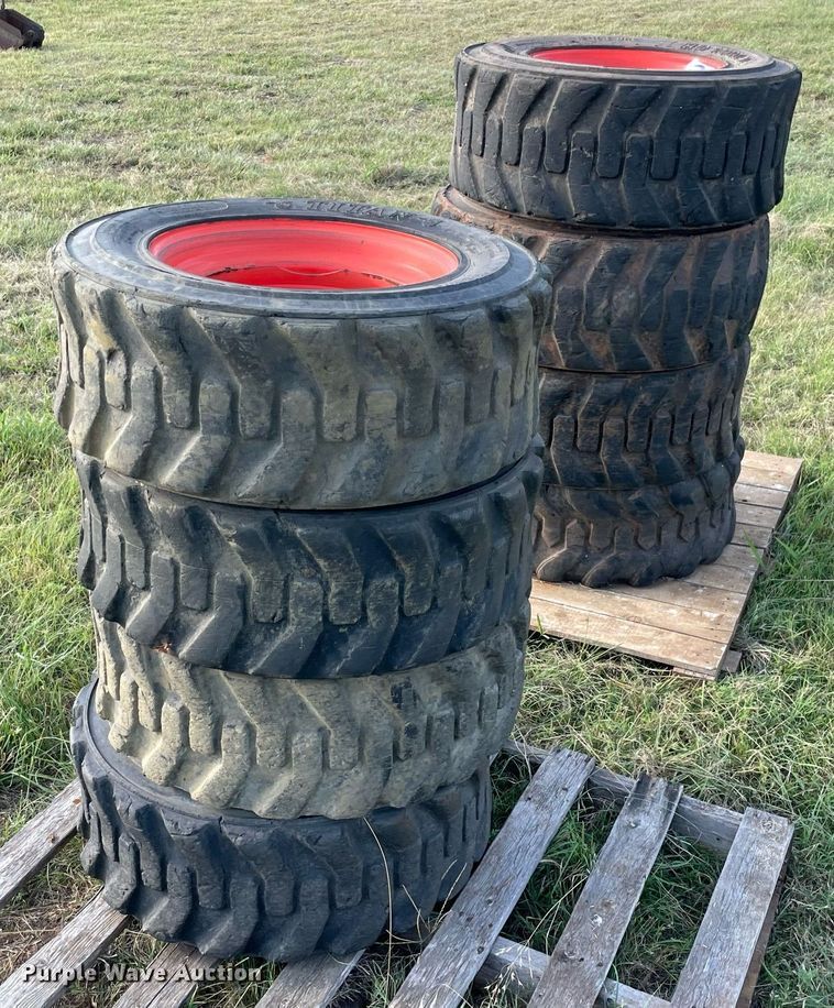 image for item DM0359 (8) skid steer tires and wheels 