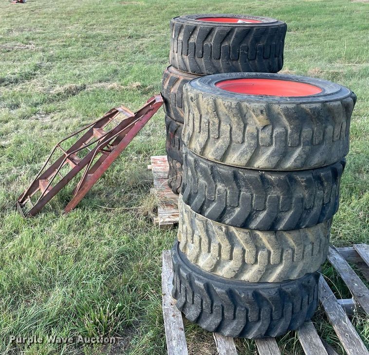 image for item DM0359 (8) skid steer tires and wheels 