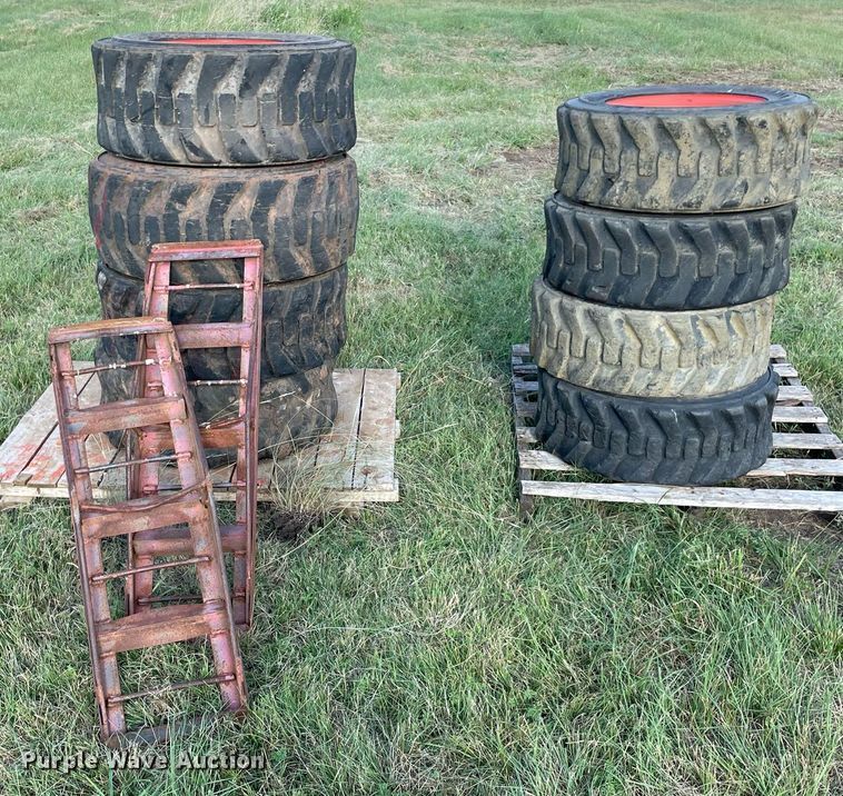 image for item DM0359 (8) skid steer tires and wheels 
