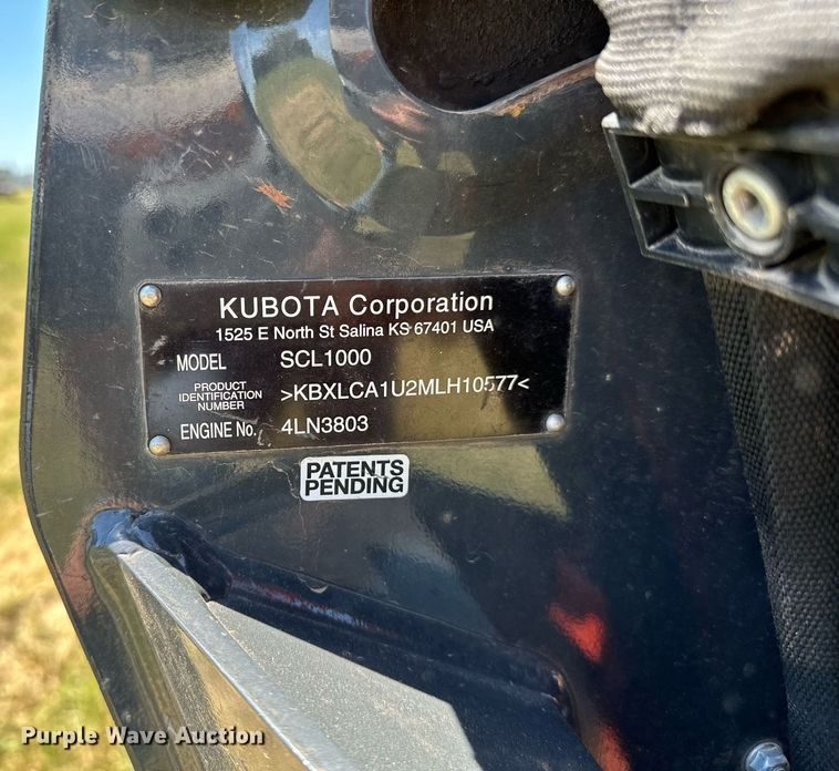 image for item DP3168 2021 Kubota  SCL1000  compact utility loader