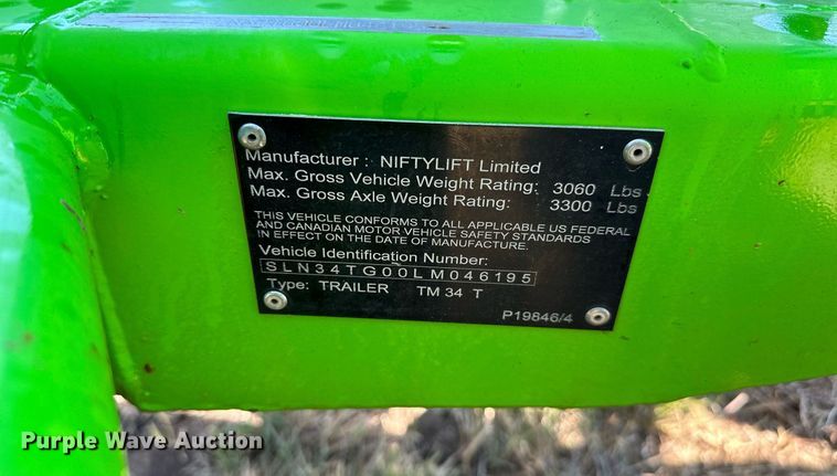 image for item DP3169 2020 Niftylift  TM34TG MK1B boom lift