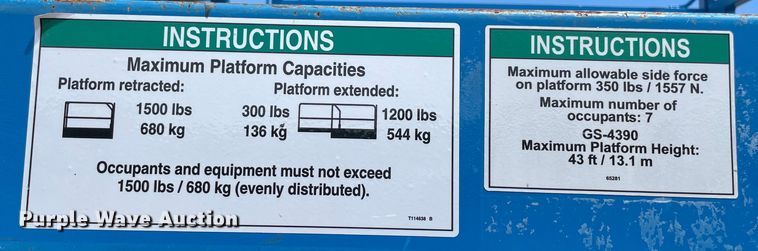 image for item NT9470 2014 Genie GS-4390 scissor lift