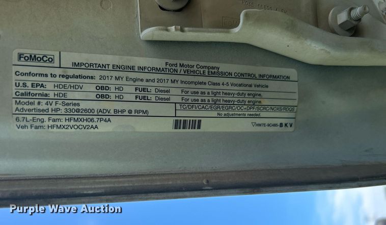 image for item DI7931 2017 Ford F550  SuperCab truck cab and chassis