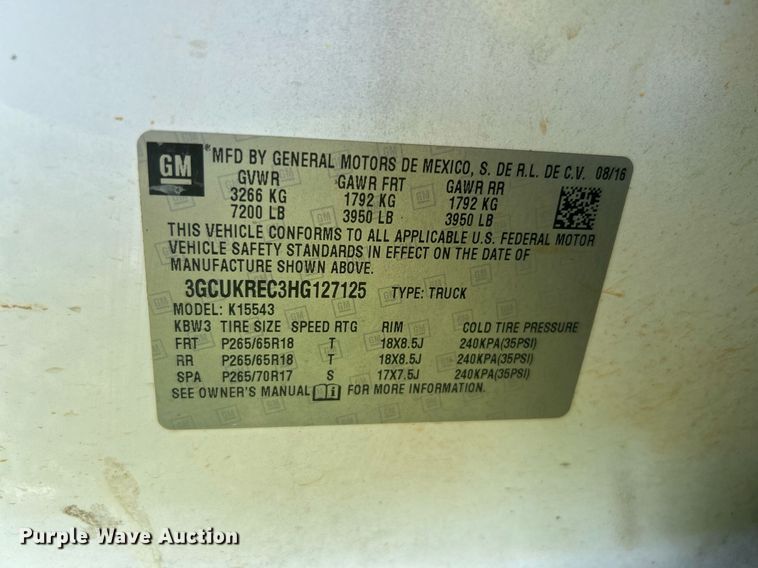 image for item DI7933 2017 Chevrolet Silverado 1500  Crew Cab pickup truck