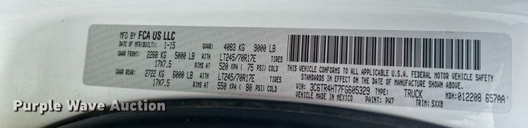 image for item DI7947 2015 Dodge Ram 2500  Crew Cab pickup truck