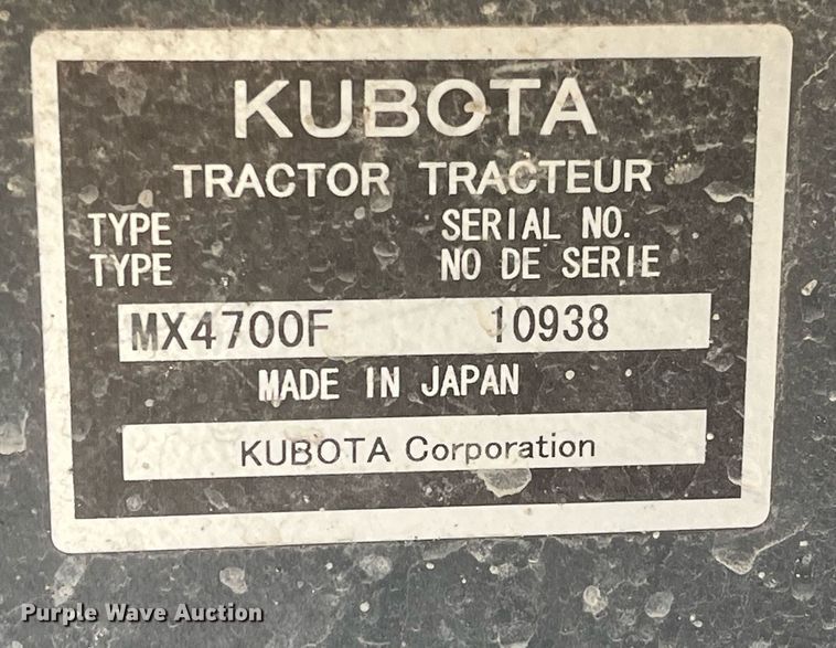 image for item DI8741 2011 Kubota MX4700  tractor