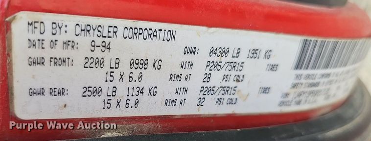 image for item DN8624 1995 Jeep Wrangler  SUV